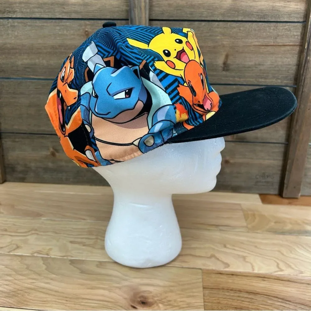 Pokémon SnapBack Baseball Cap Hat Pikachu Squirtle Nintendo Game Freak Youth OS